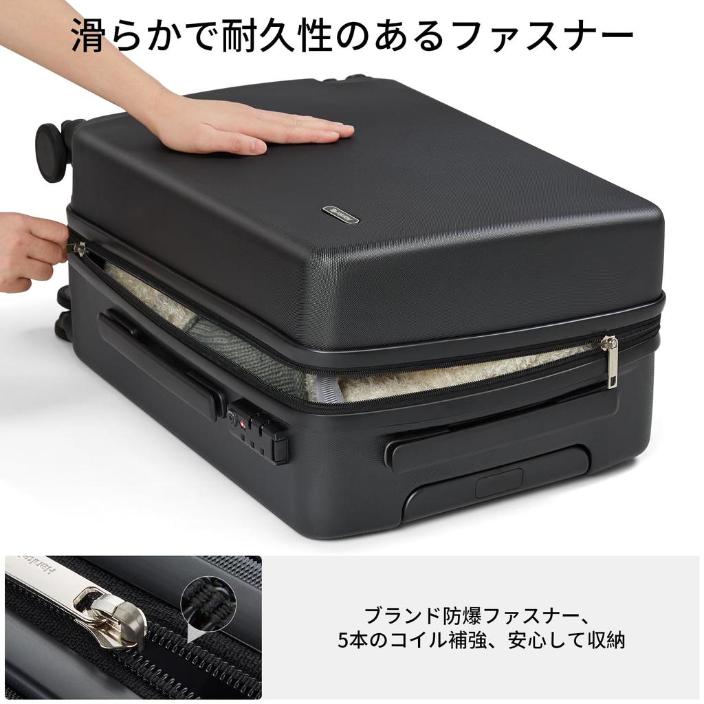 Carry S and Small Carry Silent for 2 Nights and 3 Casters That Can Rotate Sturdy and PC Material [Hanke] 16-inch Case, Size, Ultra-light Suitcase,