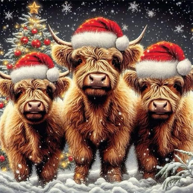 Diy Diamond Mosaic Animal Cow Full Diamond Painting Flower New Collection Art Home Decorative Rhinestone Pictures