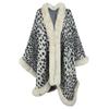 Women's Fashion Leopard Pattern Knitted Cloak Fashion Casual Women's Plush Top Cloak