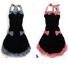 Princess Apron Household Cleaning Apron For Adult Women Girls Lace Bowknot Plaid Bib Apron For Cooking Baking Coffee Shop