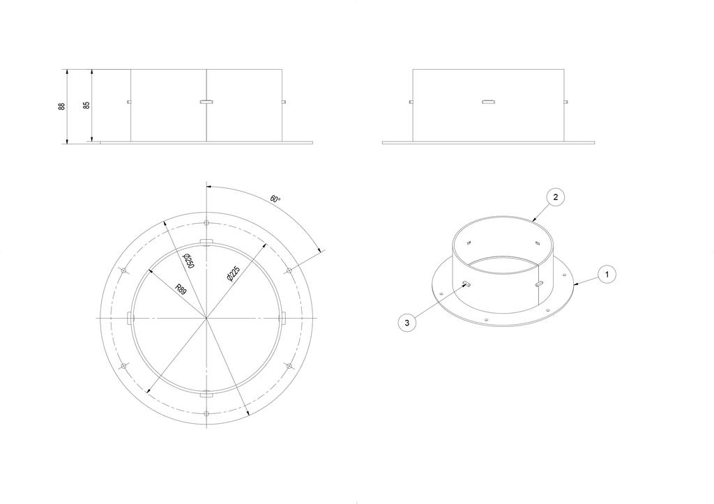 Выпускной патрубок кассеты Arke Ø180