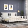 VidaXL Bed Frame with Headboard White 200x200 Cm Solid Wood 3192837