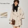 Women's Winter Alpaca Blend Knit Sleeve Cape Coat V9017D11