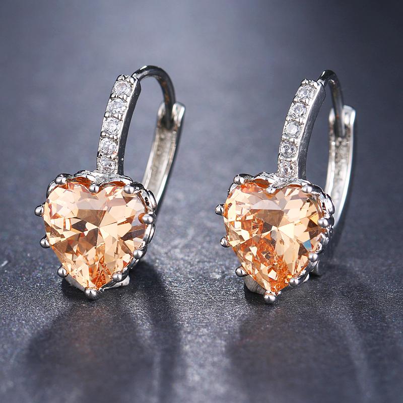 EMMAYA Cute Love Heart Crystal Gold Stud Earrings Fashion CZ Rhinestone Jewelry Earrings For Women Brincos