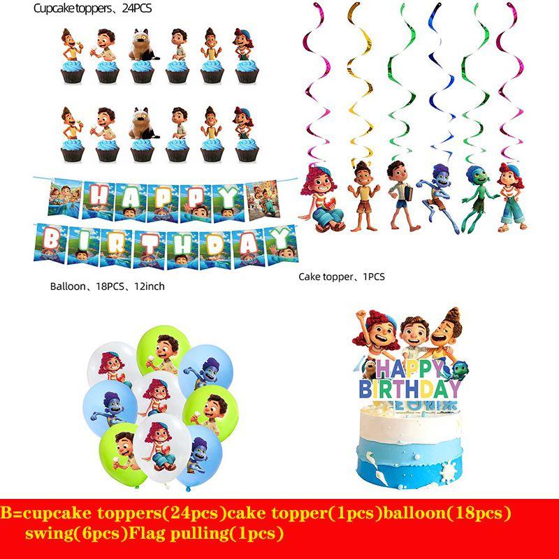 Высококачественные украшения для торта Luca Party с персонажами мультфильмов «Океан» для дней рождения