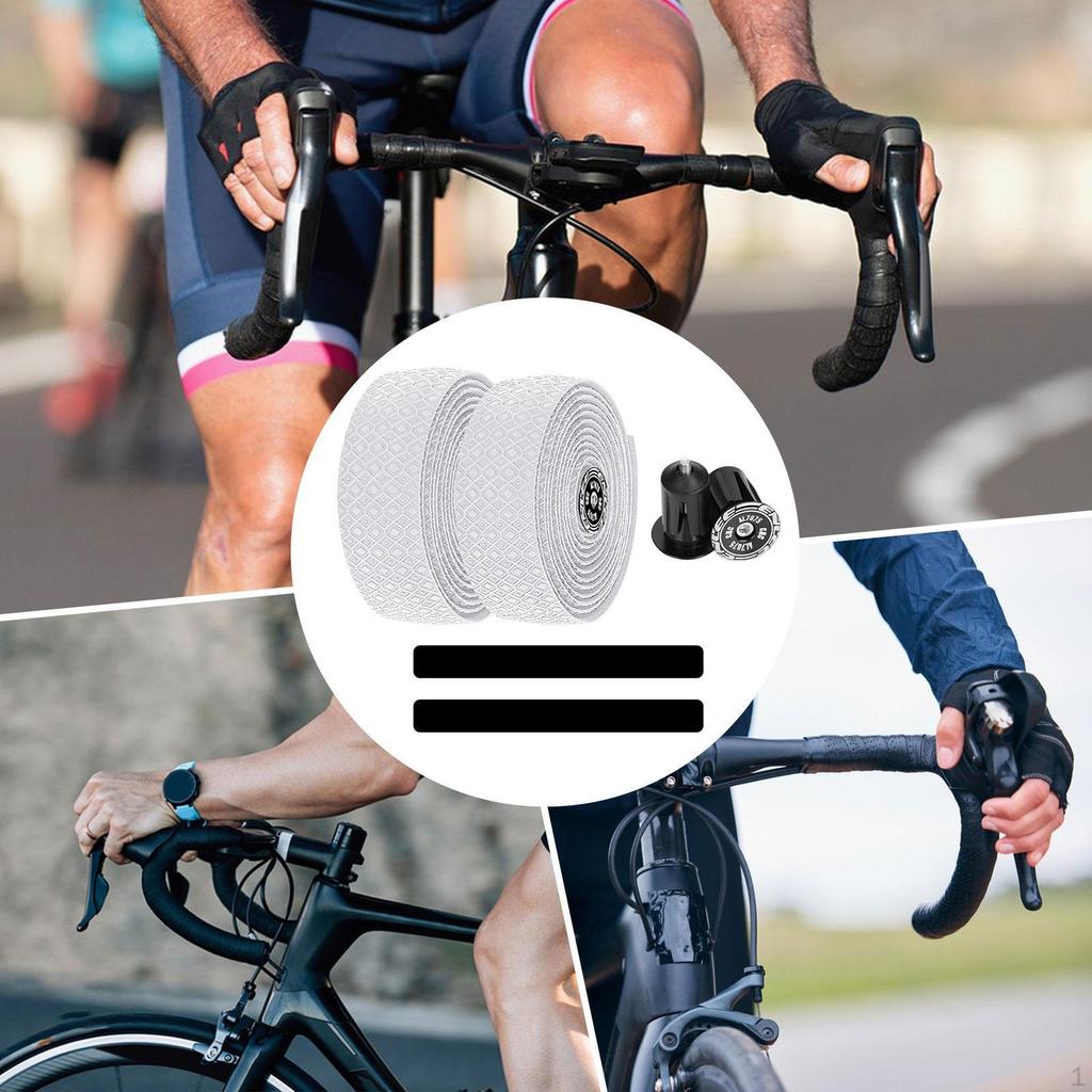 2Pcs Bike Handlebar Tapes Bar Tape Comfortable Ride Shock Absorption Soft Cycling Handle Wraps