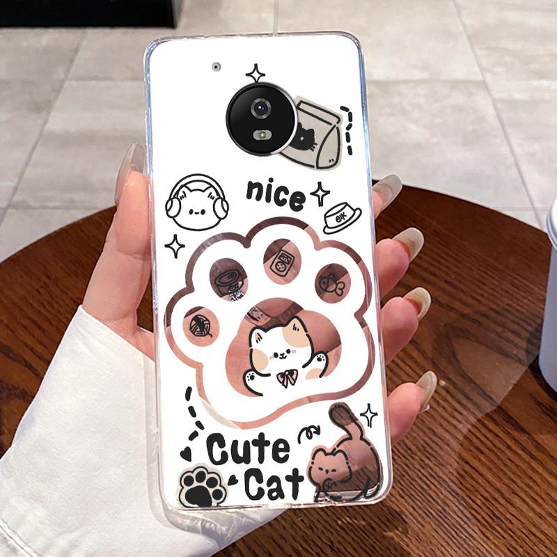 Case For Motorola Moto G5/Moto G5 Plus/Moto X 2017/Moto G5S/Moto G5S Plus Clear Silicone Soft TPU Cover Cute Cat Protective Case