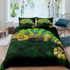 Chameleon Duvet Cover Set 3D Wild Animal Theme Twin Bedding Set Wildlife Comforter Cover Boys Green Leaf Polyester Quilt Cover