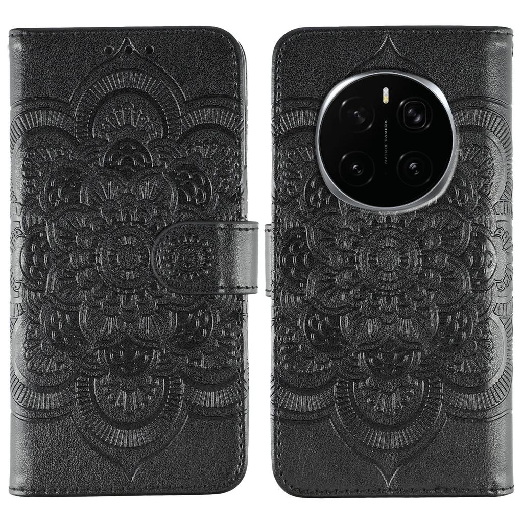 For Honor Magic7 Pro 5G Case PU Leather Mandala Imprinted Design Wallet Phone Cover