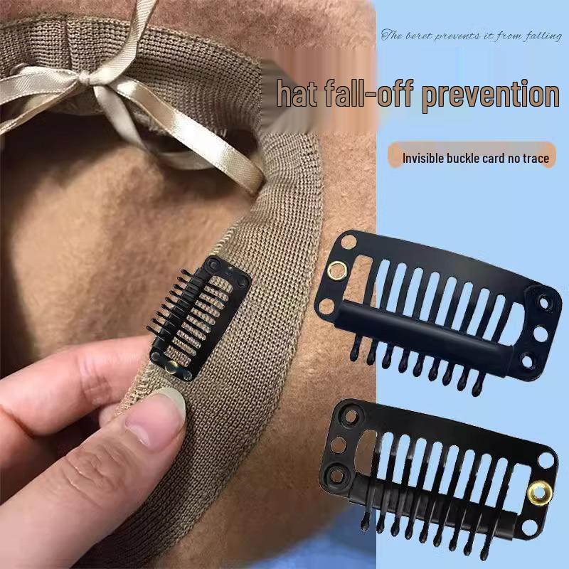 Ветрозащитный берет с клипсой для парика: Невидимая фиксация против выпадения для накладных волос