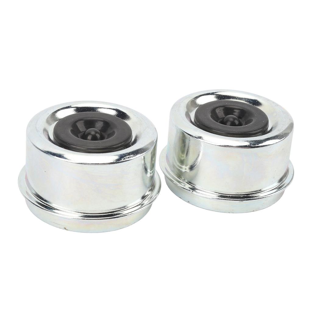 2.44in OD Trailer Axle Dust Cap with Rubber Plugs Trailer Bearing Grease Caps for Boat Trailer Wheel Hub 5,200‑6,000 Lb