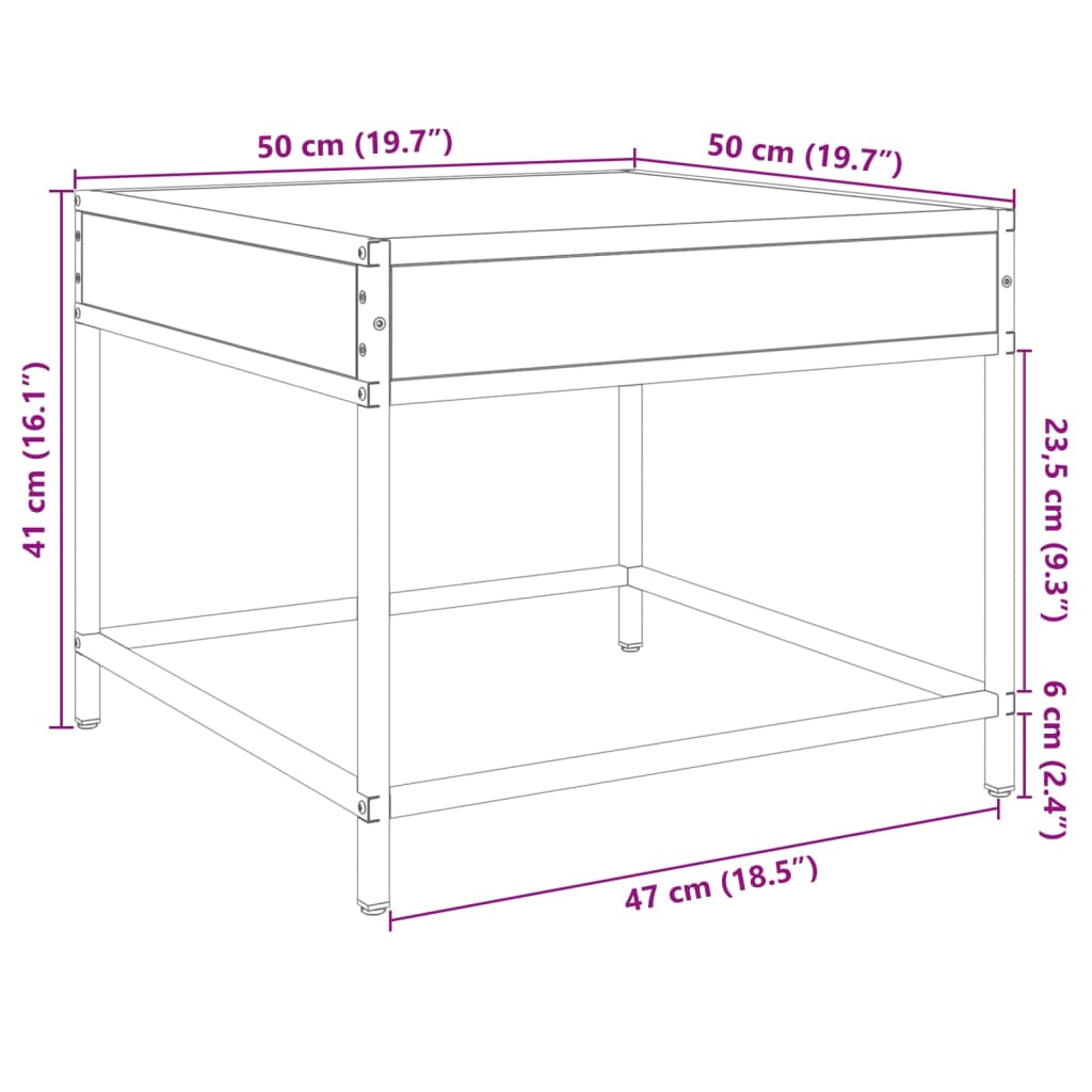 Infinity LED Coffee Table in Sonoma Oak 50 x 50 x 41 cm