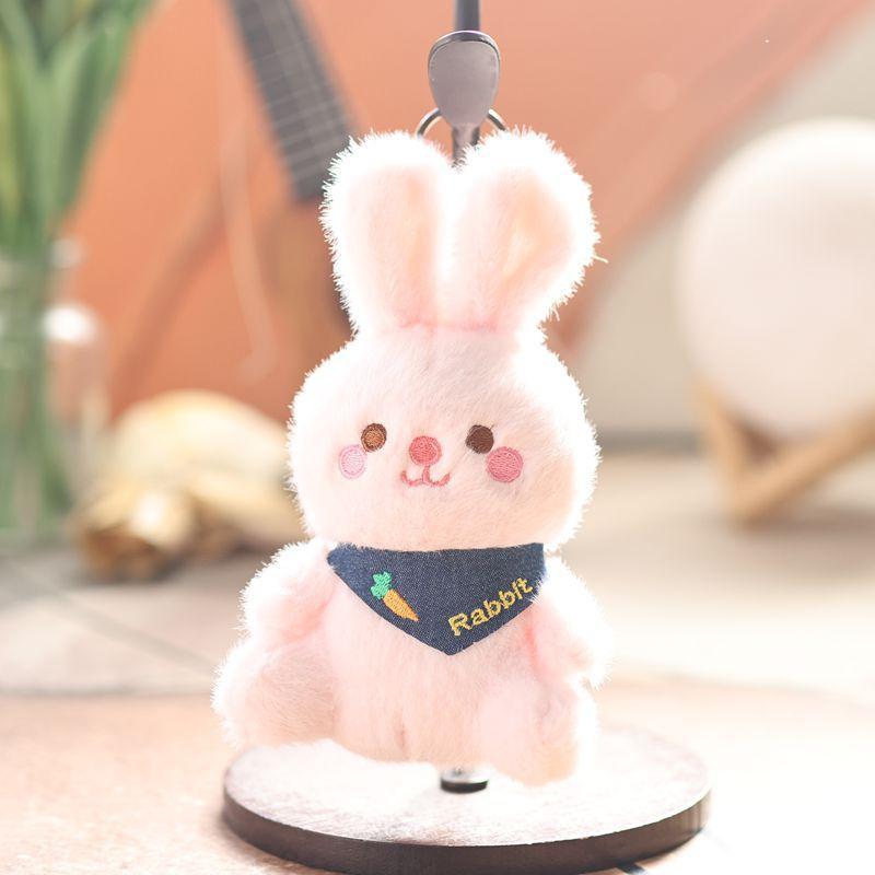 Cute Bunny Plush Keychain With Pp Cotton Filling For Kids And Teens
