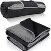 Portable Waterproof Picnic Blanket Outdoor Camping Mat Fleece Backing Black 150x200cm Beach Hiking BBQ