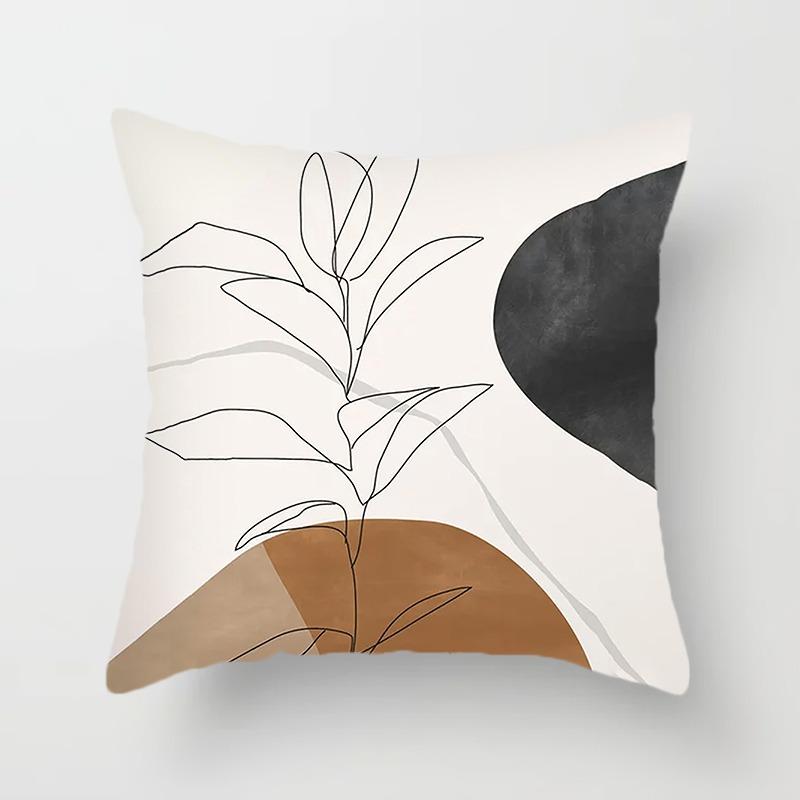 Черно-белый Коричневый Простой Пейзаж Наволочка Украшение Общежития Офис Гостиная Диван Домашняя Наволочка