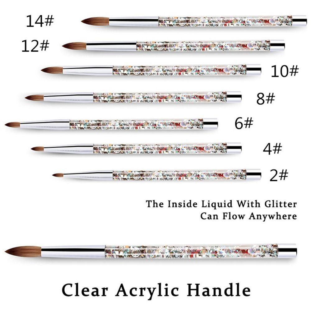 Гель-лак для ногтей, кисть для маникюра, 100% нейлон для акриловой пудры, кисть для дизайна ногтей, акриловая кисть для ногтей