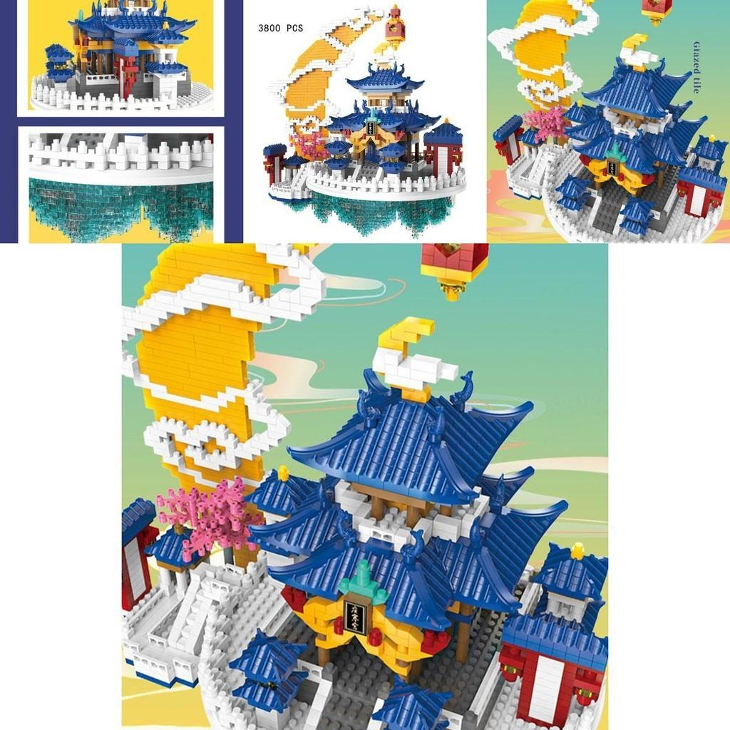 Высококачественные строительные блоки из АБС-пластика с микрогранулами-бриллиантами, совместимые с Lego, игрушка-замок в традиционном китайском стиле, оптовая продажа