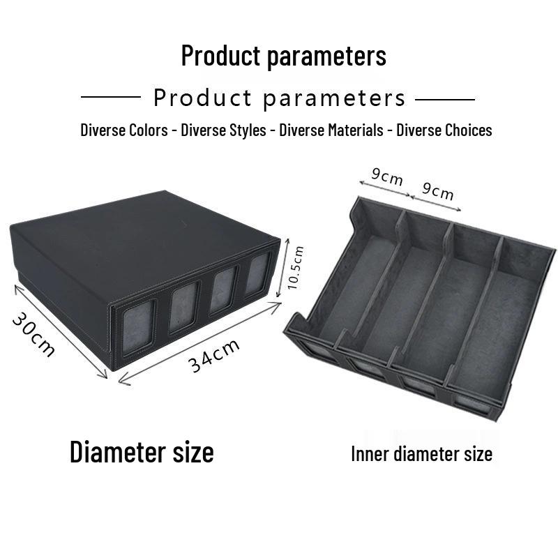 Четырехрядная коробка для хранения карт из ПУ кожи: Большая вместимость для 3000+ карт Yu-Gi-Oh