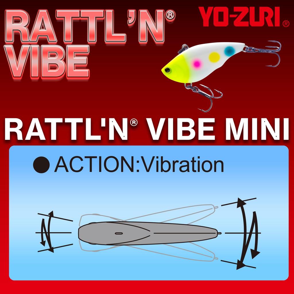 YO-ZURI Воблер для басса Ratlin Vibe Mini Тонущий 40 мм Цвет: Жарко