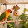 Parrot Playtime Toy Shredder Ball Toy, Bamboo Bird Foraging with Paper Enrichment Strips, Shredding for Parakeet Conure Cockatiel Lovebird Natural