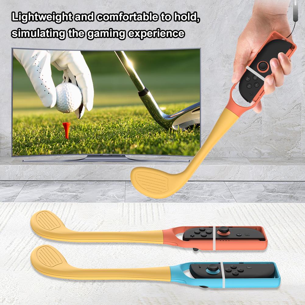 2PCS Golf Culb for Switch 2 Golf Clubs Lightweight Controller Grip Holder with Wrist Strap for Joy-Con Sports Game Accessories