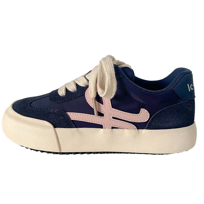 6608 латексная стелька/ретро стиль Гонконга круглый носок немецкие тренировочные туфли женские туфли 2025 новые кеды маленькие белые туфли универсальные модели