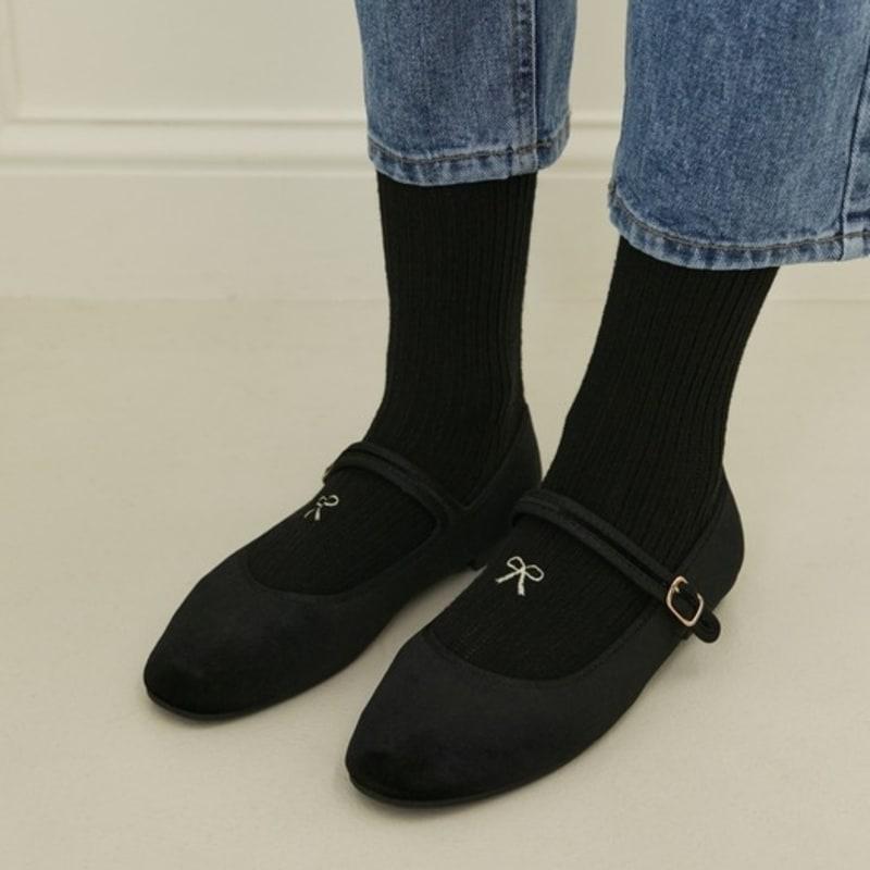 НОСКИ ПРИЗЫВ ЛЕНТОЧНАЯ ДЕВОЧКА короткая вышивка черный