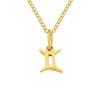 Gold-Plated Twelve Constellations Pendant Necklace - Stainless Steel Clavicle Chain for Women