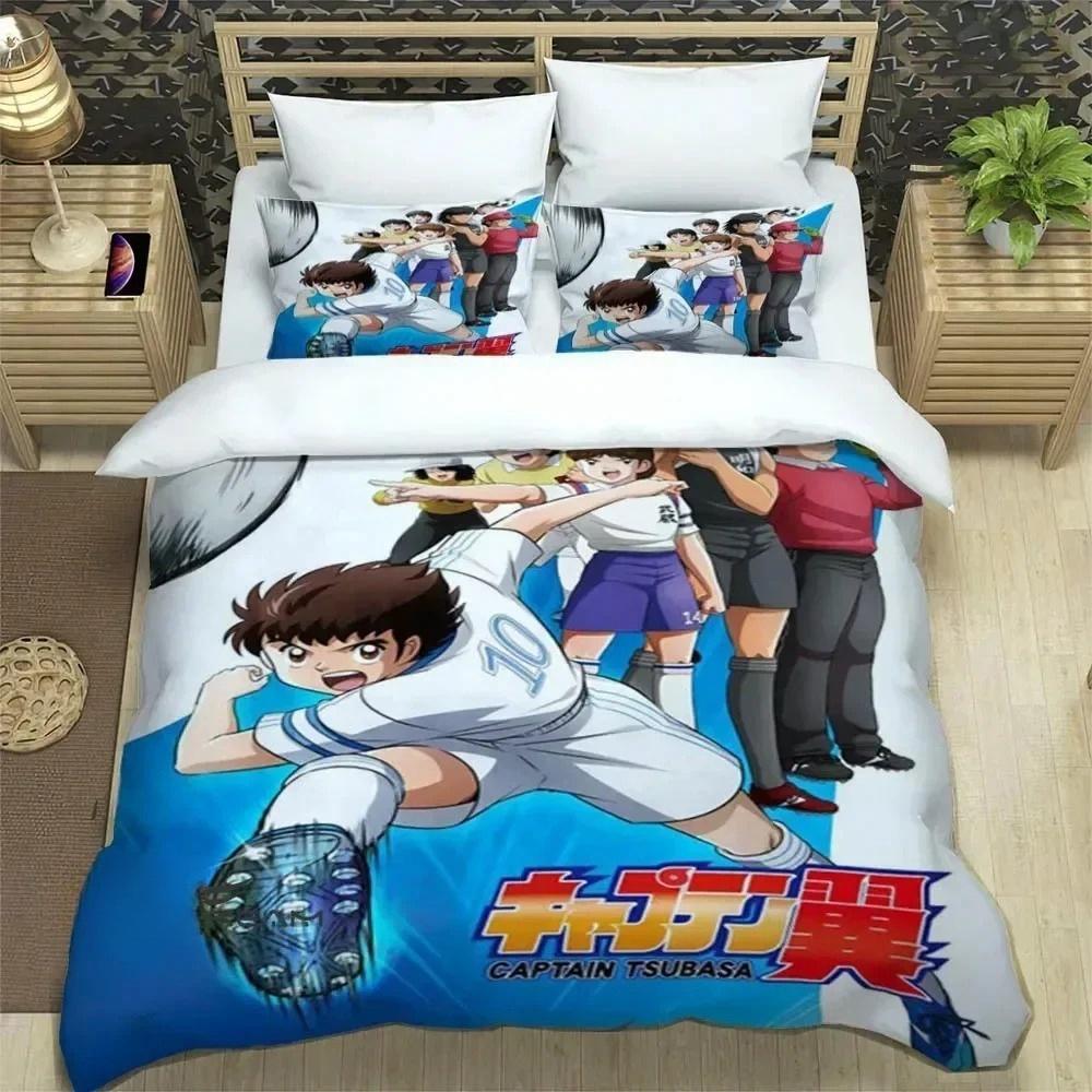 Новая коллекция постельного белья по аниме Captain Tsubasa Пододеяльник с наволочкой Размеры: Твин, Фулл, Квин, Кинг Постельное белье Домашний текстиль