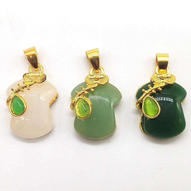 Позолоченное нефритовое ожерелье с подвеской Pixiu & Guanyin Buddha