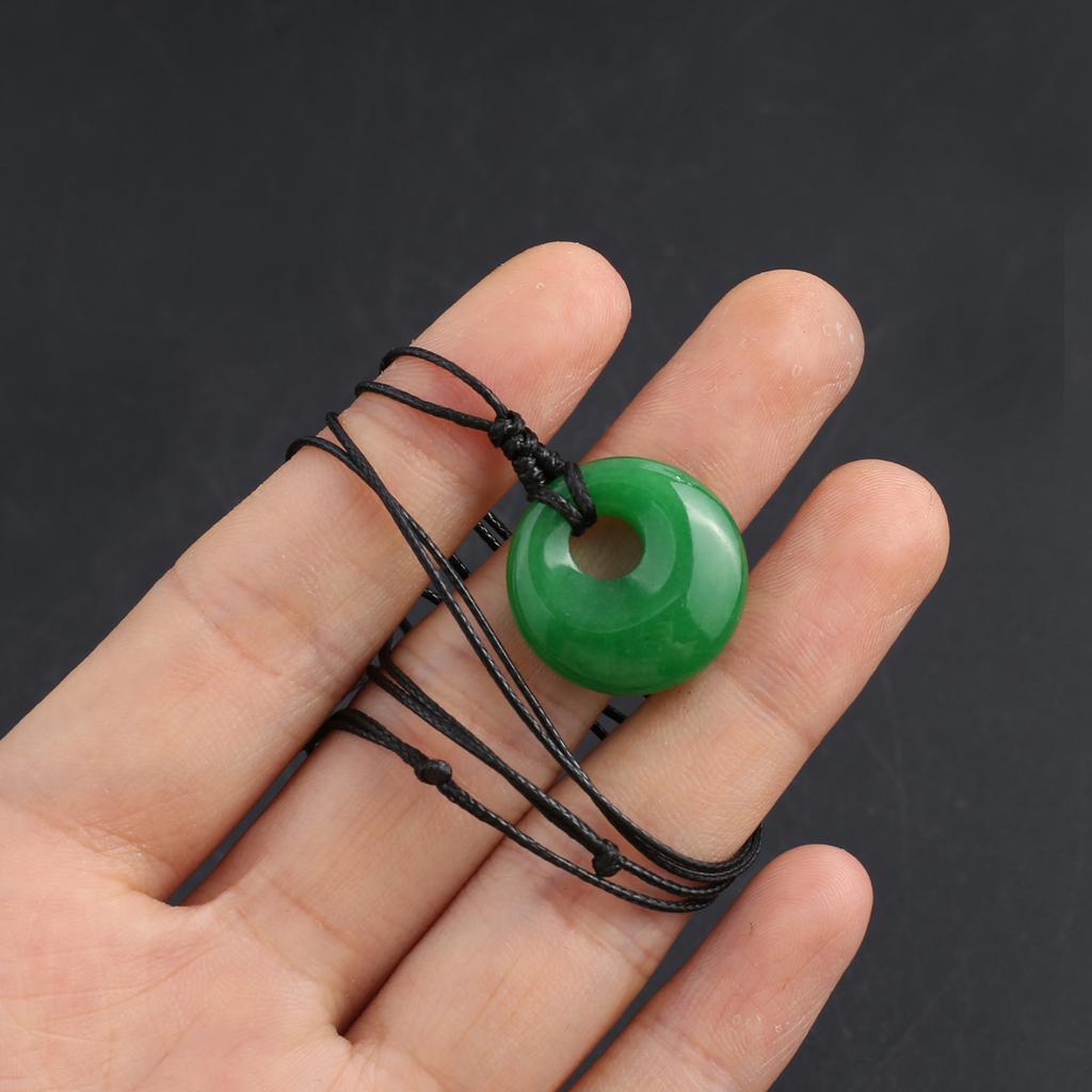 Новый стиль ожерелье натуральный камень белый нефрит/агат/лабрадорит ожерелье круглый кулон для женщин подарок на день рождения