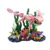 MOC Pixel World Axolotl Building Blocks Mexican Pink Leucistic Water Dragon Animal Model Kit with Feathery Gills Toy Gift