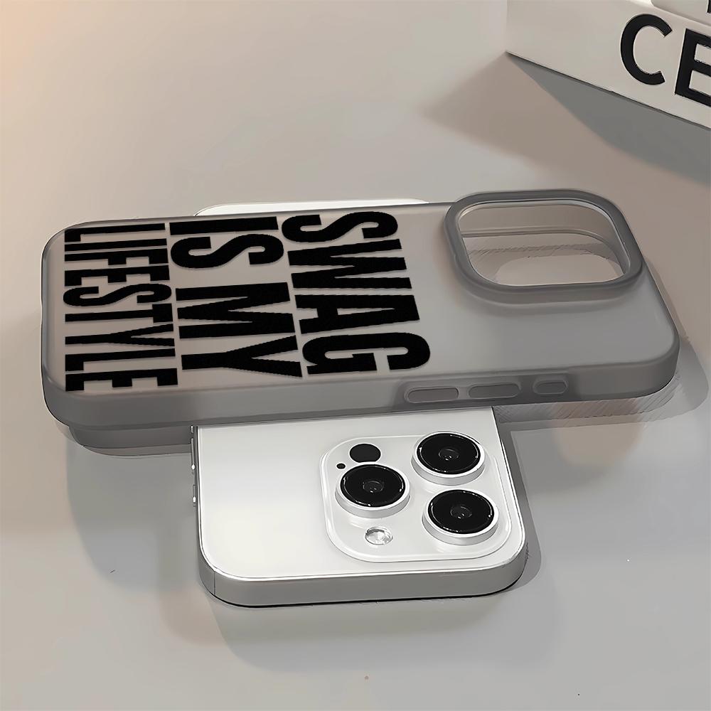 SWAG Черный Шрифт Чехол для Телефона Для IPhone 17 16 15 14 Plus 13 12 11 Pro MAX 17 Air Защитный Чехол-Бампер Ударопрочный Чехол для Телефона