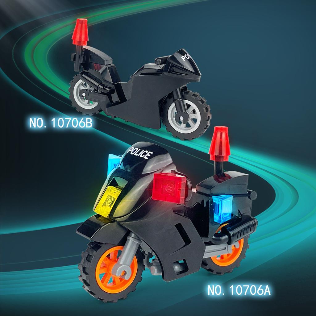 10706A 10706B 10706C Черная пантера патрульный мотоцикл полицейская машина строительные блоки для детей