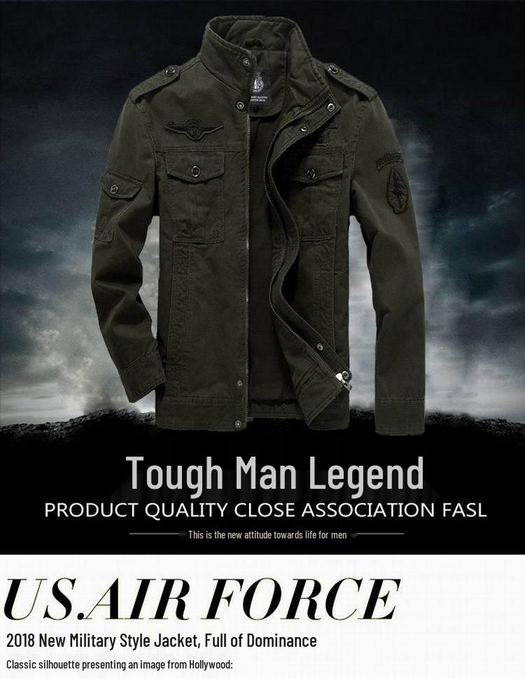 Мужская хлопковая куртка в военном стиле 2023 года для весны и осени