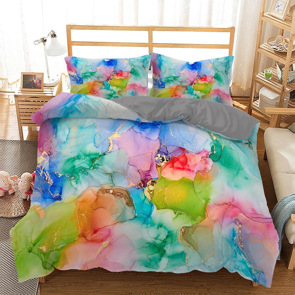 Chic Marble Duvet Cover Sets For Teens Kids Queen Lightweight Quilt Covers Bedroom Decor Abstract Art Bedspread Covers No Quilt