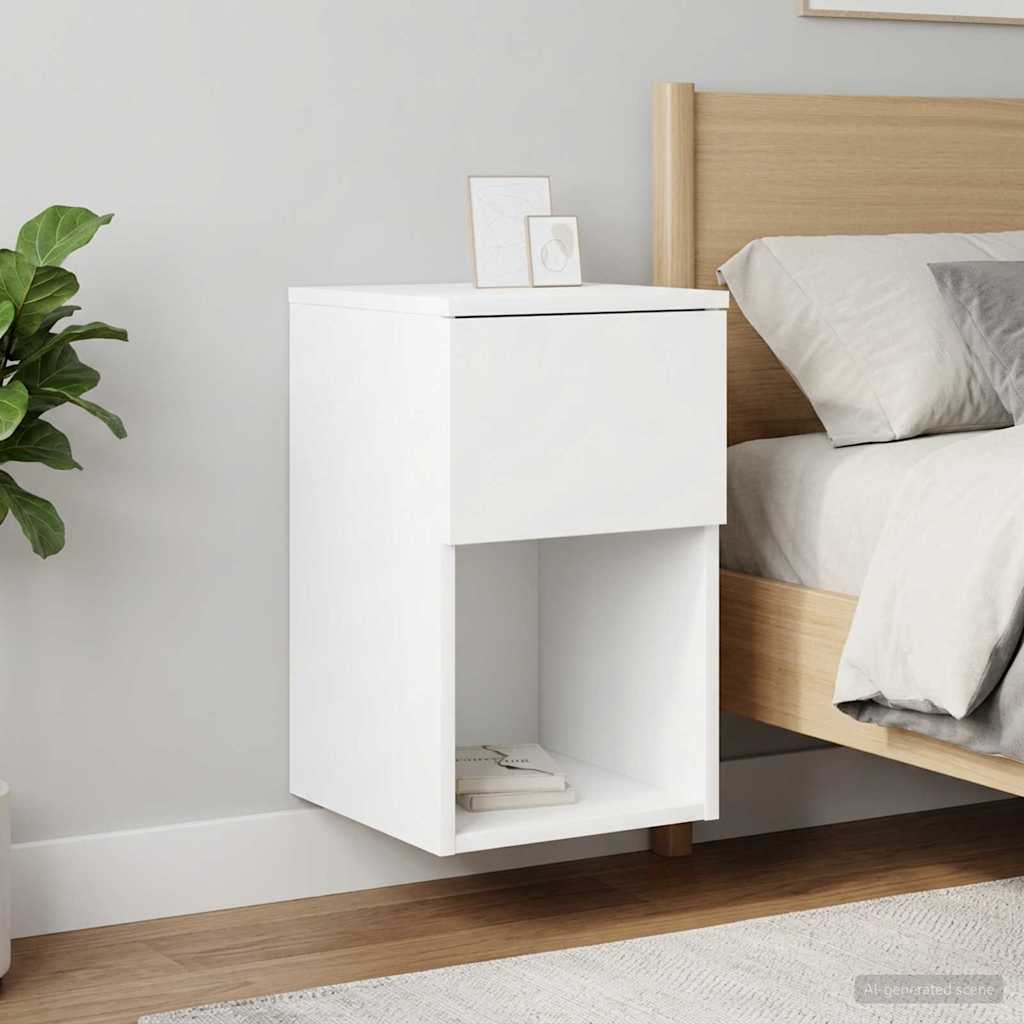 Bedside Cabinet in White 29 x 31.5 x 49 cm Particleboard