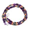 Natural Amethyst Rutile Quartz Carnelian Gemstone Beads Necklace 17" UB-4027 UB-4027