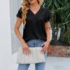 Fashionable And Elegant Casual V-neck Chiffon Ruffled Short-sleeved Top