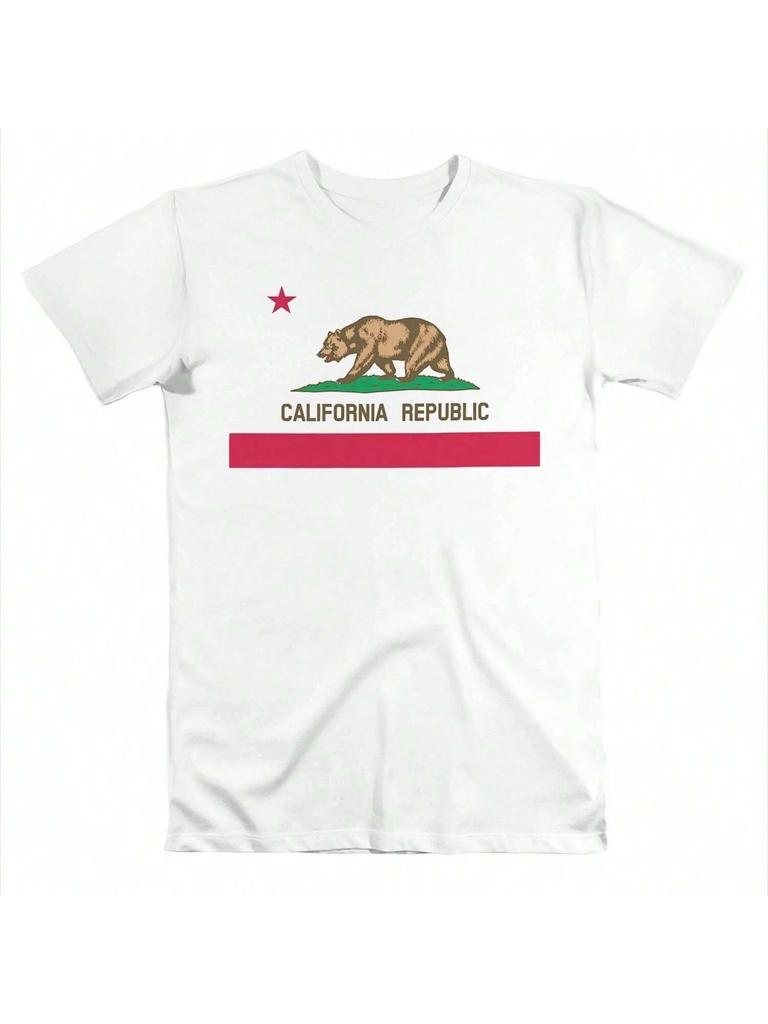 California Republic Graphic Printing Summer Luxury Brand Cotton Women's T-Shirts Short Sleeves Street Fashion