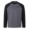Sports Lifestyle Series Simple Letter Color Block Comfortable Soft Casual Round Neck Long Sleeve T-Shirt Unisex Tops Dark-Gray Black JZ0115