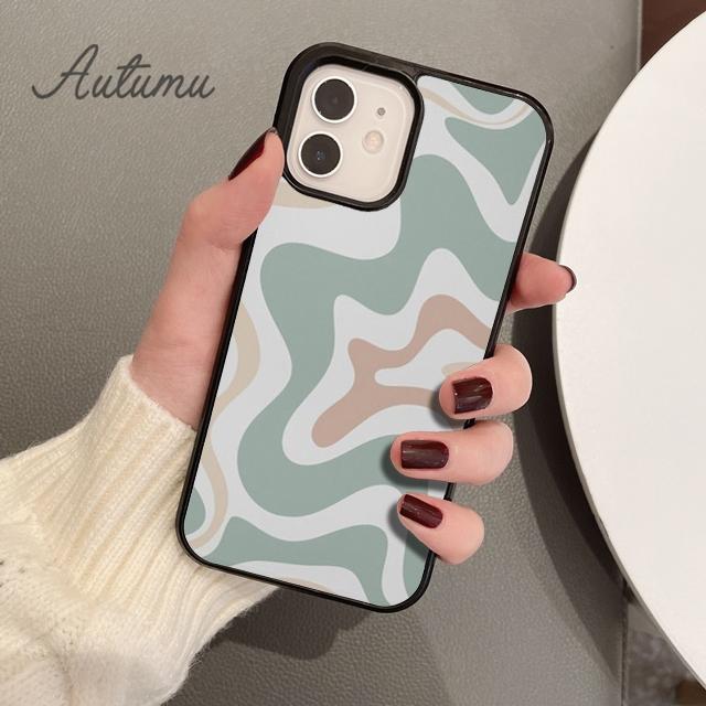 Liquid Swirl Contemporary Abstract In Light Sage Green Grey Phone Case for iPhone 11 12 13 14 Pro Max Mini XR XS SE2020 7 8 Plus