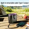 Вентилятор на пояс с выдвижным шнуром: USB-перезаряжаемый, Портативный Power Bank, Подвешиваемый на шею, Освещение для улицы, Высокоскоростной.