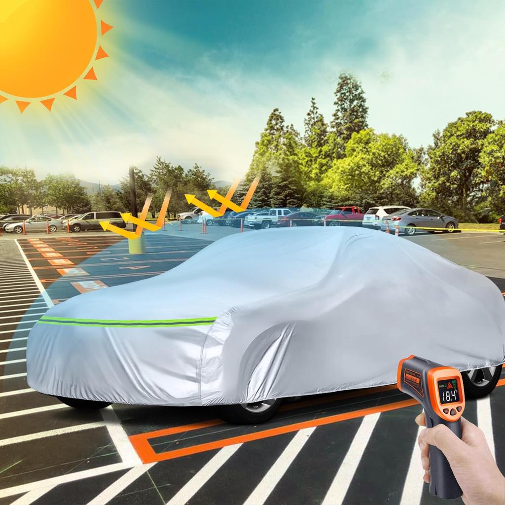 Чехол для автомобиля Syncnika для JDM Sports UV Дождь и Снег Серебристый GT-R 2007-2025 Nissan, Водонепроницаемый, С флисовой подкладкой, Пыленепроницаемый, Защита, Защита, Навес для автомобиля,