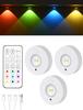 LightBeam Figure Light Set of 3 USB Rechargeable LED Cabinet Light Remote Control Included 12 Color Modes & Timer 3 White Lights + 9 RGB Colors