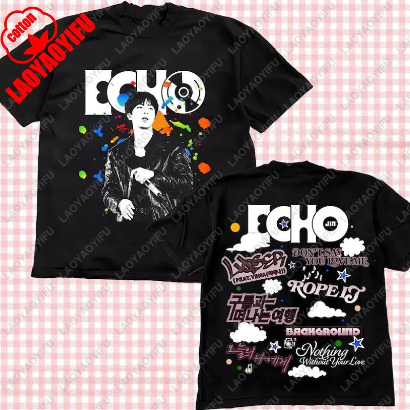 Retro Echo Треклист Run Seokjin Ep Тур 2025 Джин Хлопковые Футболки Не Говори, Что Любишь Меня Футболка SuperTuna Kpop Фан Армия Женская Мужская Топы