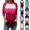 Женские модные повседневные топы для выхода в свет с принтом и рукавом реглан, пуловер с рукавами 3/4, топы с круглым вырезом