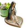 Virgin Mary Rosary Holder Statue Resin Prayer Jesus Rosary Holder Our Lady of Grace Statue Desktop Ornaments Home Decor
