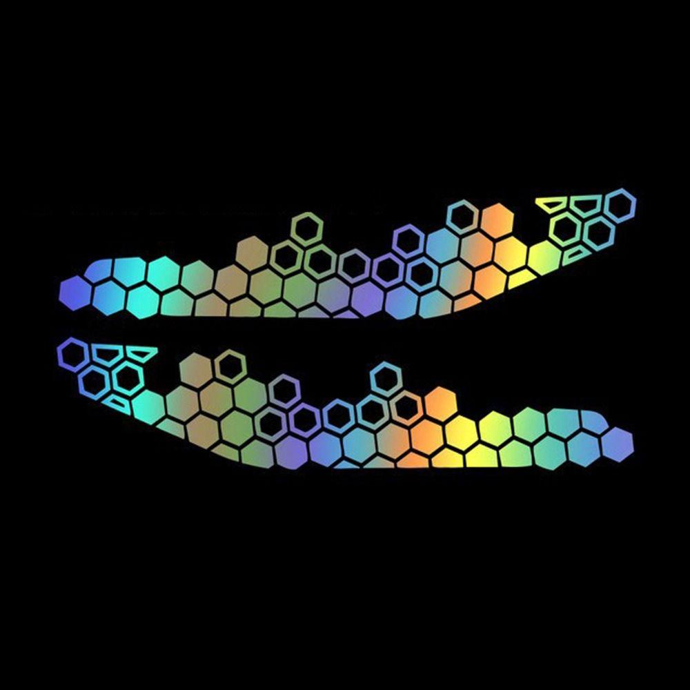 Multicolor Motorcycle Decorative Sticker PET Motorbike Electricbike Honeycomb Decals Bumper Ornament Modification