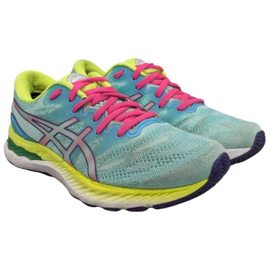 Asics Кроссовки для бега Gel-Nimbus 23 Удобные Универсальные Низкие Женские Кроссовки Зеленый Розовый 1012B238-300